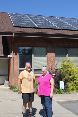 David Carter Florence (left) and Karen Austin (right) said Black Mountain Presbyterian Church aims to be environmentally friendly.
