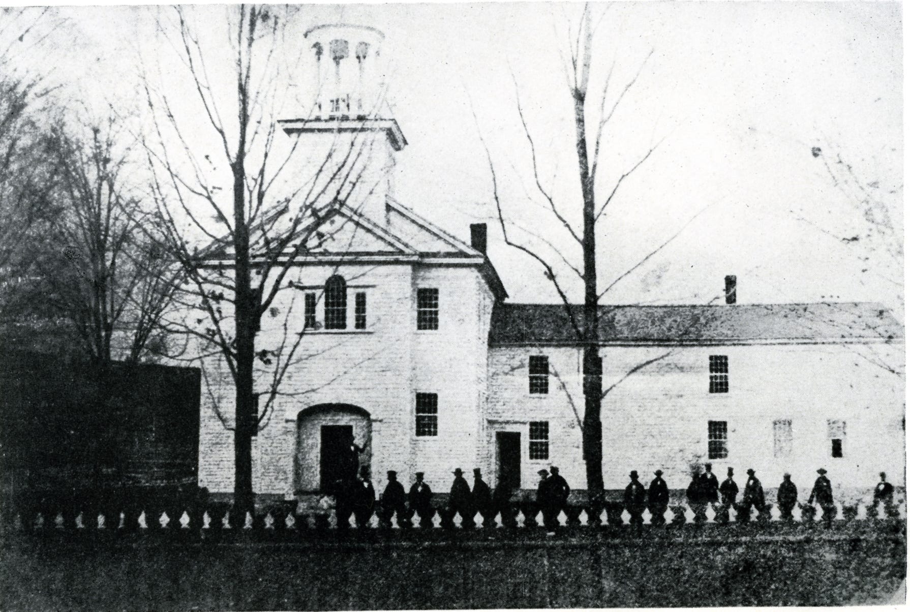 Castleton Medical College as seen in 1855, when it was still on Castleton's Main Street, before it was moved to the campus of Castleton University 10 years later.