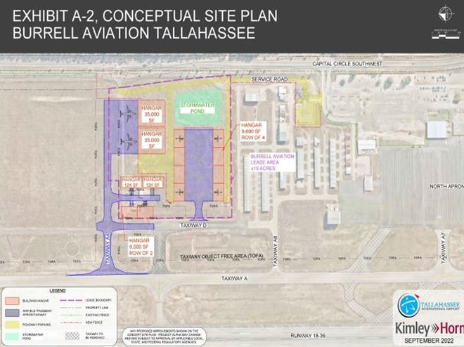 Conceptual Site Plan for Burrell Aviation Tallahassee LLC