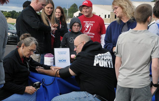Fred Kearns' blood pressure was checked before participating in the Wayne Heart Walk.
