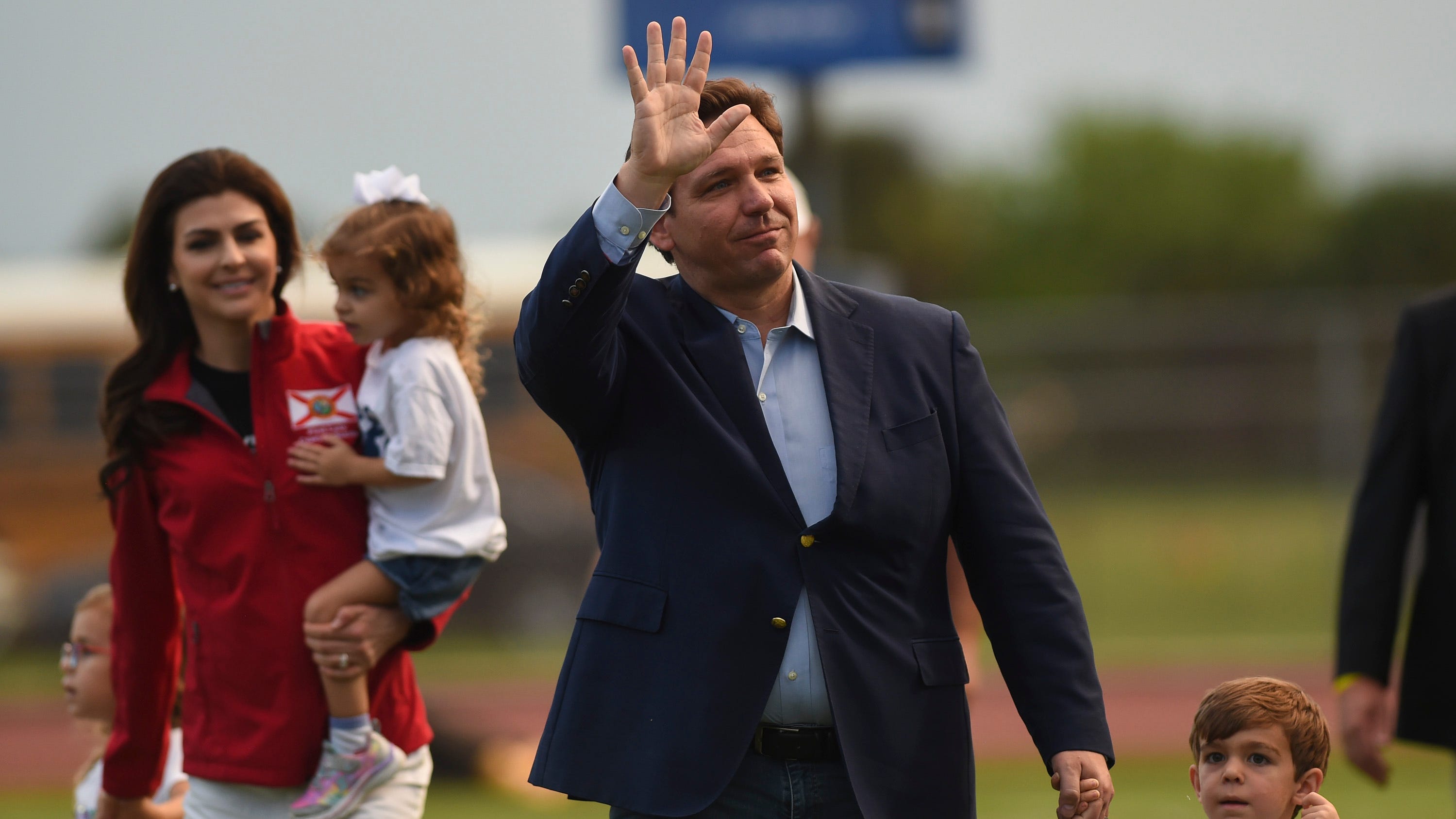 Gov DeSantis Family Toss Coin At Vero Beach High School Football Game gov-desantis-family-toss-coin-at-vero-beach-high-school-football-game