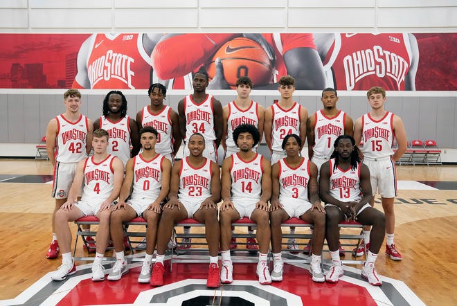 September 26, 2022;  Columbus, Ohio, USA;  The Ohio State men's basketball team 2022-2023 is pictured during media day. 