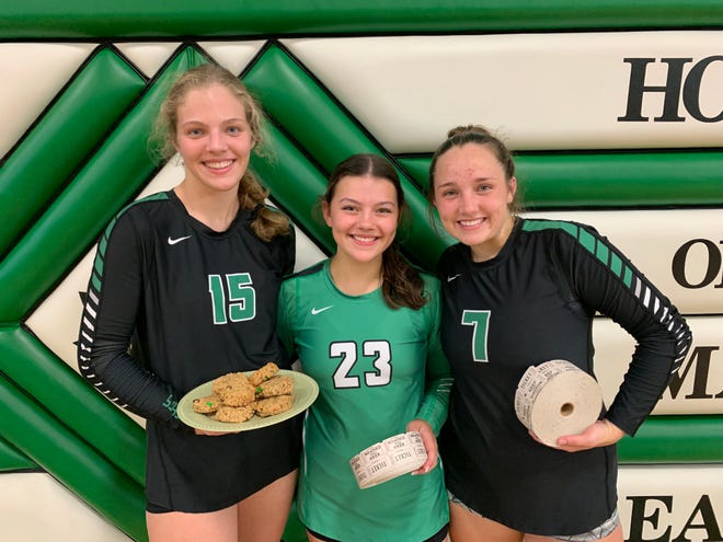 Geneseo High School volleyball team captains Aubrey VanKerrebroeck, left; Delainey VanRycke and Addison Smith are inviting area residents to the GHS Volleyball Autograph Night and Fundraiser on Tuesday, Oct. 4, for the game against United Township High School. The fundraiser will include a bake sale, 50/50 raffle and raffle gift baskets with the drawings to be held after the varsity volleyball game. All proceeds from the fundraiser will benefit Foster Hope, a local organization which supports families in the foster care system. In addition, the middle school and youth volleyball players will be recognized before the varsity game. After the games, varsity team members will autograph this year’s team poster. Game times on Oct. 4 are: freshman at 5 p.m. in the Geneseo Athletic Facility; sophomores at 5 p.m. in the GHS main gym; and varsity at 6 p.m. in the main gym.