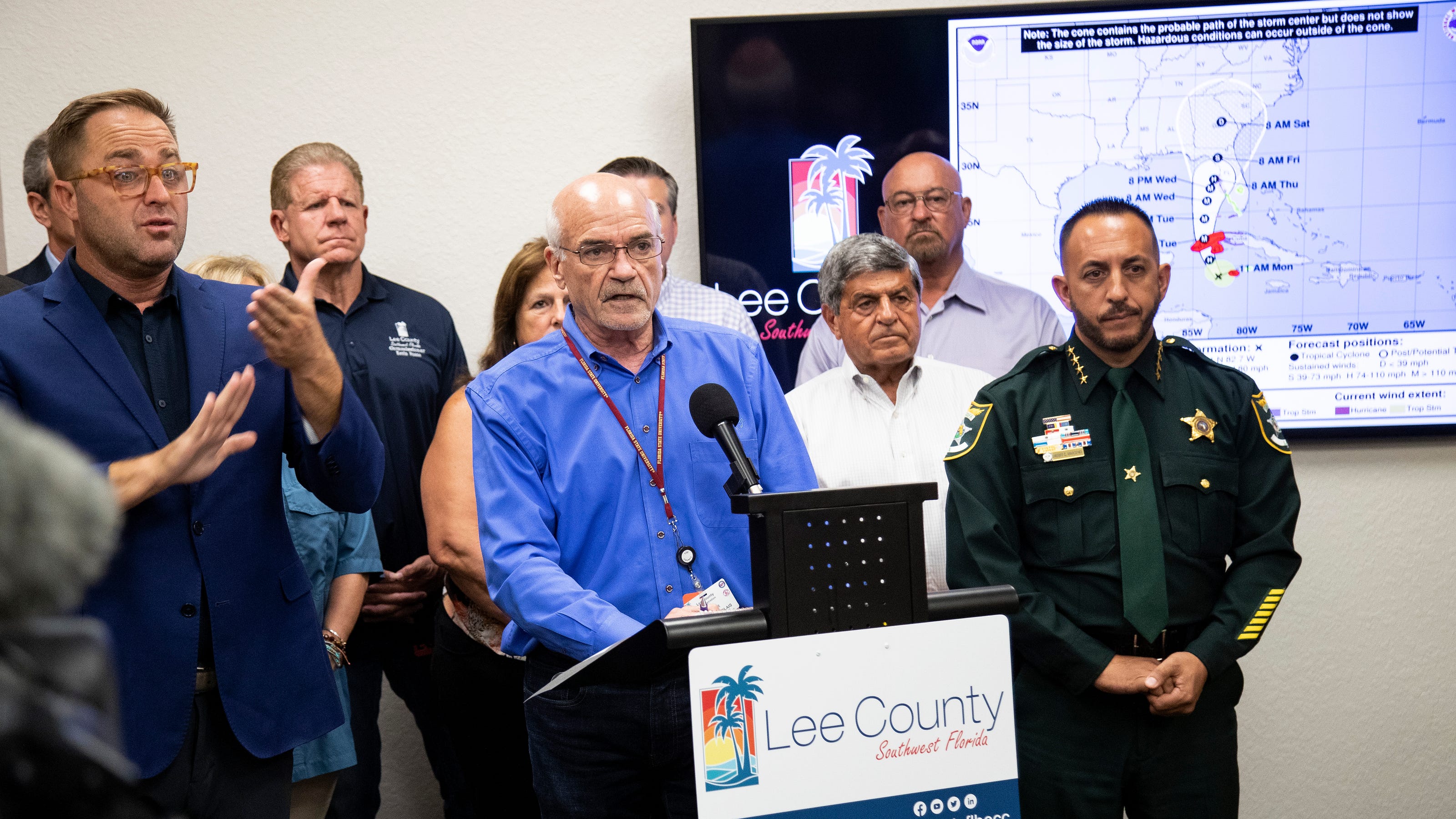 Hurricane Ian: Lee County Manager Roger Desjarlais speaks at the EOC
