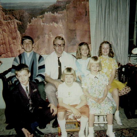 Kids + dad after mom left, 1967
