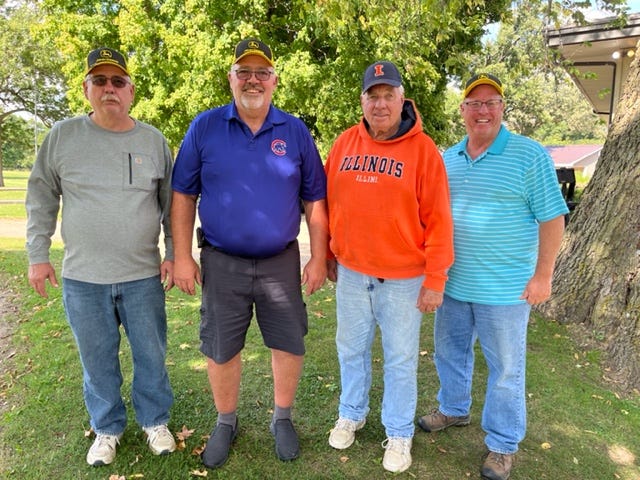 The winning foursome at the Neponset Park Improvement golf tournament fundraiser Sept. 24 at Hidden Lake Golf Club in Sheffield was: Larry Mueller, Dave Mueller, Jon Pickering and Al Corwin. Proceeds will go toward improvements in Scott Park in Neponset.
