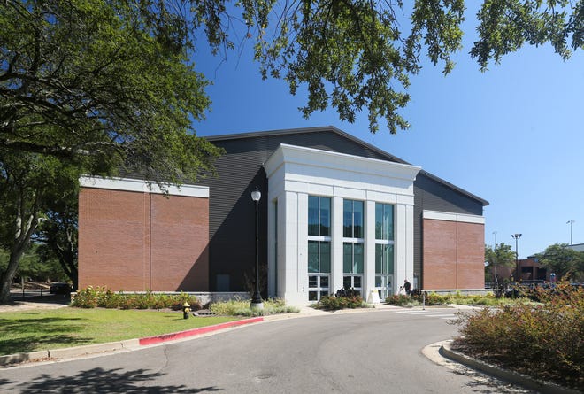 The University of Southern Mississippi Wellness Center in Hattiesburg, Miss, seen Saturday, Sept. 24, 2022, is home to the USM women's volleyball program. Texts entered recently into the state’s ongoing civil lawsuit over the welfare scandal reveal former Gov. Phil Bryant, Bret Favre and others worked together to channel state welfare funds to build the state-of-the-art volleyball stadium.