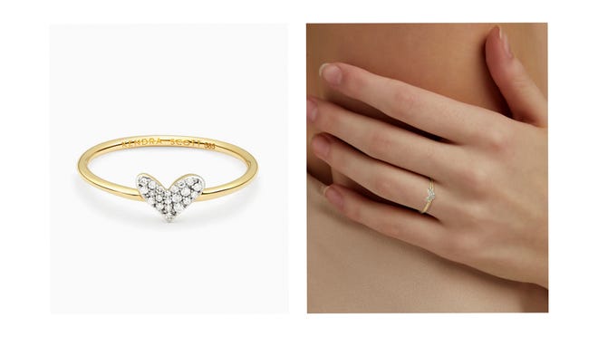 Valentine's Day Jewelry Gifts Buying Guide 2023: Kendra Scott Heart 14k Gold Band Ring