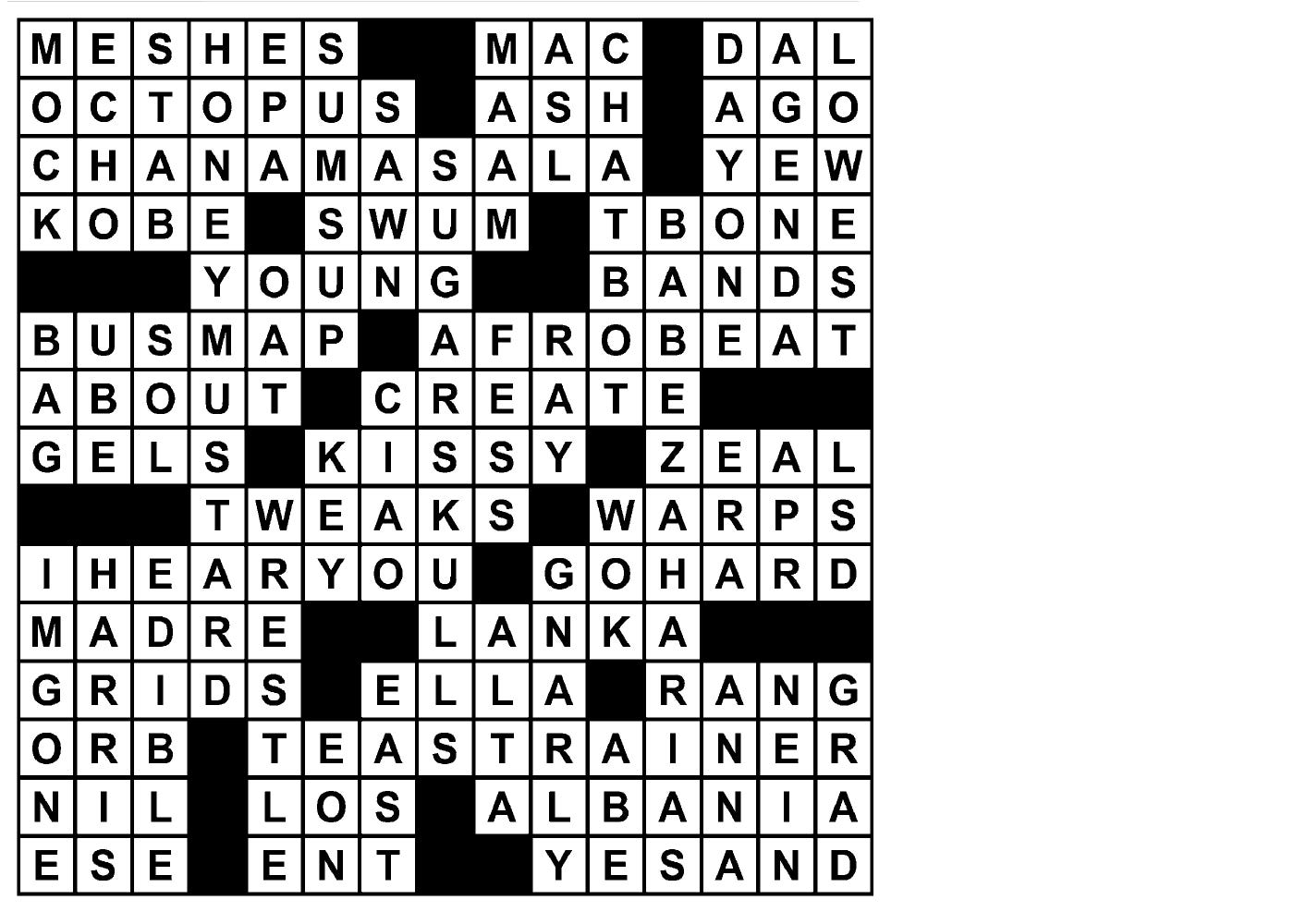 La crossword today