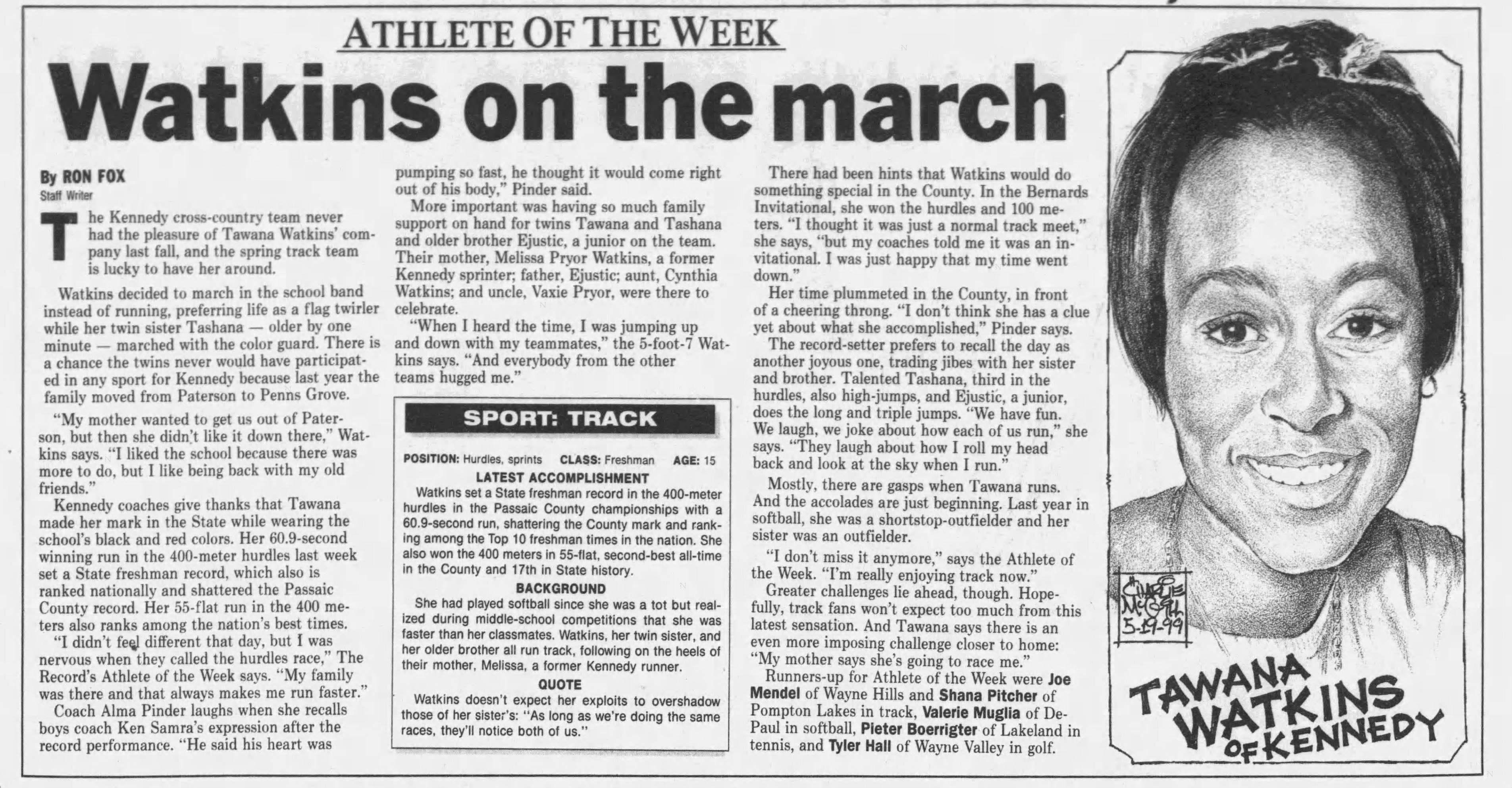 Bergen Record Athlete of the Week Which schools have most honors?