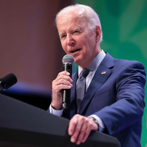 US President Joe Biden speaks during the White Hou