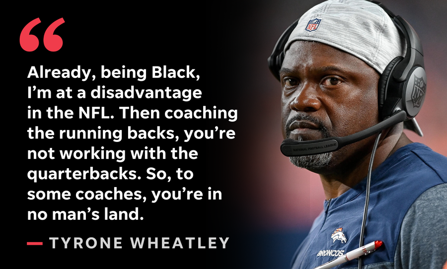 Tyrone Wheatley is in his first year as running backs coach for the Denver Broncos.