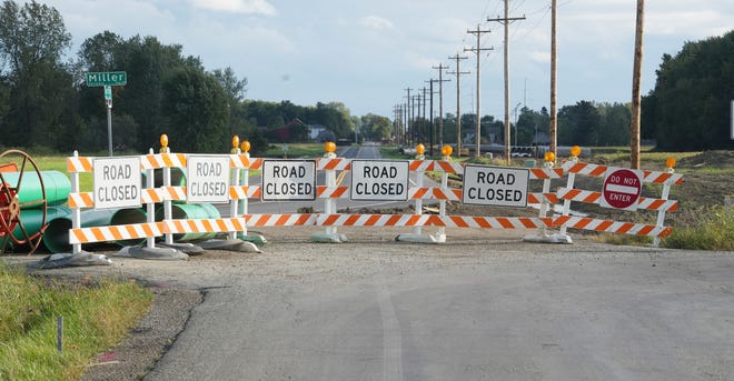 Clover Valley and Miller Road are among several realigned roads in the area around the Intel chip manufacturing plant in New Albany, as seen in this September photo.