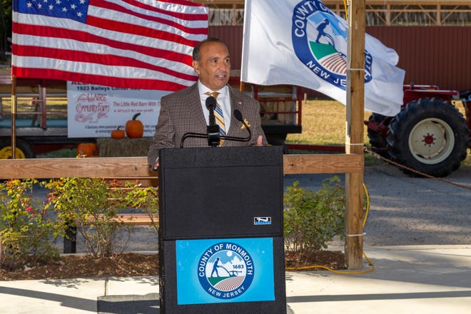 Monmouth County Commissioner Thomas A. Arnone speaks at the Allaire Community Farm on Thursday, Sept. 29, 2022.