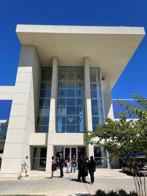 Hattiesburg, Miss., officials hold a ribbon-cutting ceremony for the city's new Public Safety Complex, Tuesday, Sept. 27, 2022.