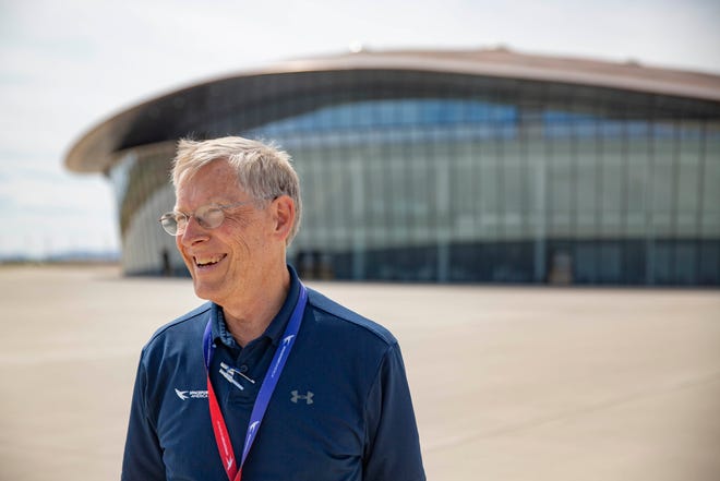 Bill Gutman, Spaceport America's now-retired director of aerospace operations, poses for a photo on Thursday, Sept. 29, 2022, at Spaceport America.