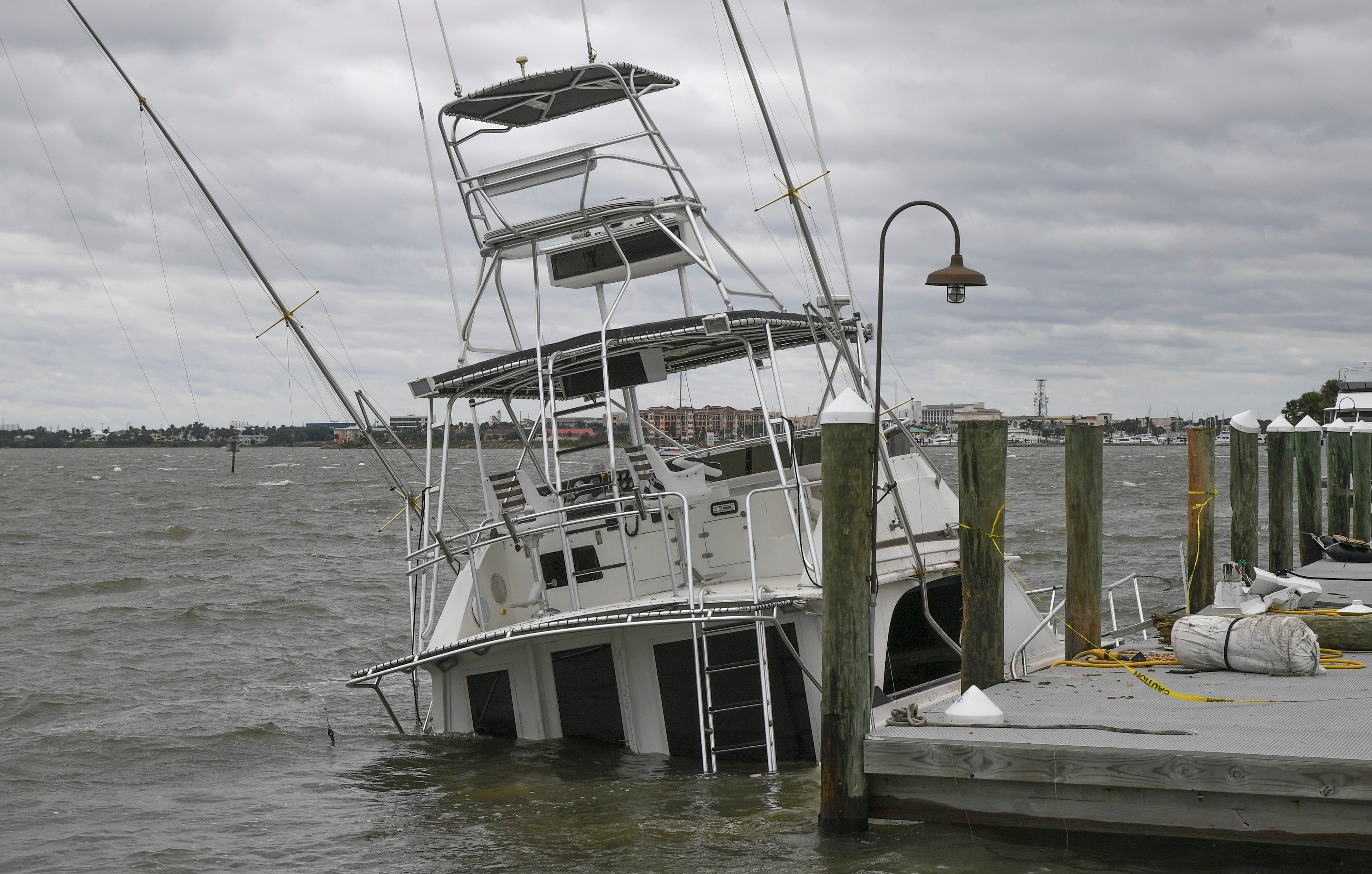Boats sink at Fort Pierce marina after high winds from Hurricane Ian
