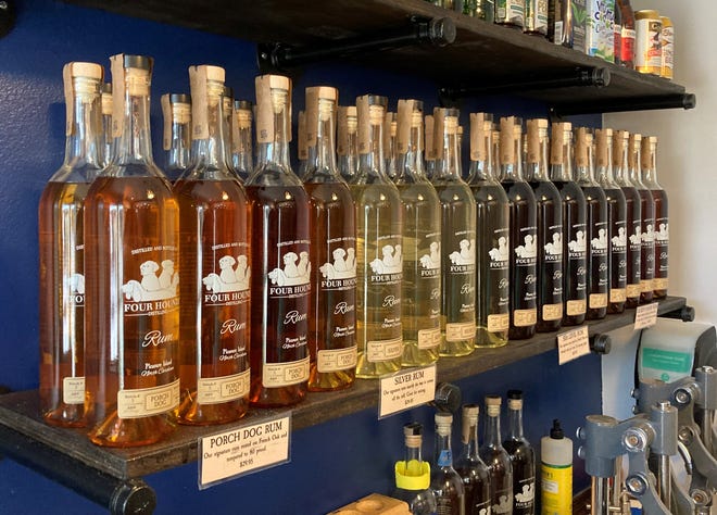 Four Hounds Distilling at 1202 N Lake Park Blvd., Carolina Beach, NC is now selling four types of signature rums on Sept.  25, 2022. ALLISON BALLARD/STARNEWS