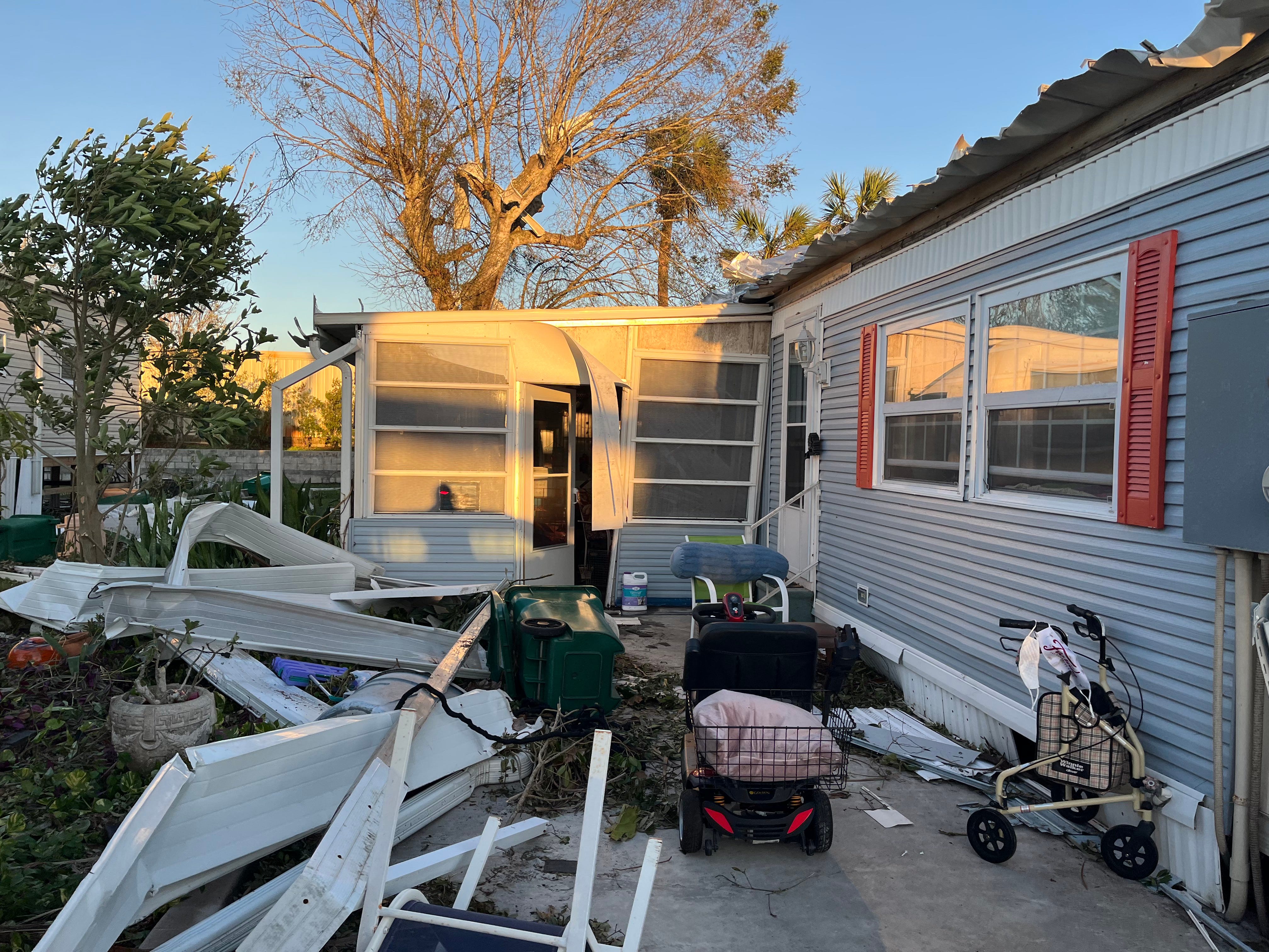 The destruction at Susan DiGregorio's mobile home in Punta Gorda, seen Thursday afternoon.