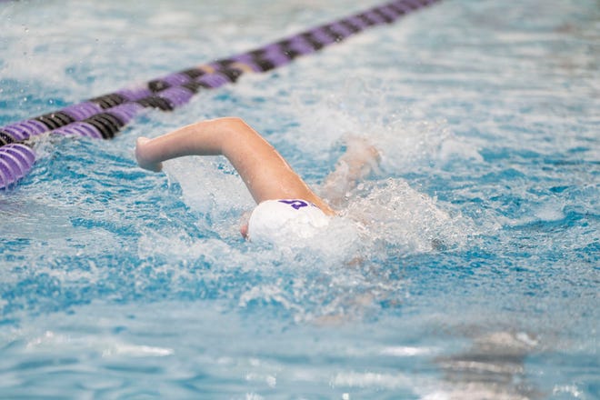 Lakeview simmer Grace Hudson competes in the 100m freestyle during the All-City swim meet at Lakeview High School on Saturday, Oct. 1 2022.