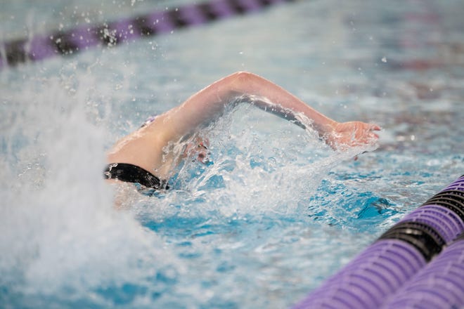 Lakeview swimmer Avery Russell competes in the 200m freestyle during the All-City swim meet at Lakeview High School on Saturday, Oct. 1 2022.
