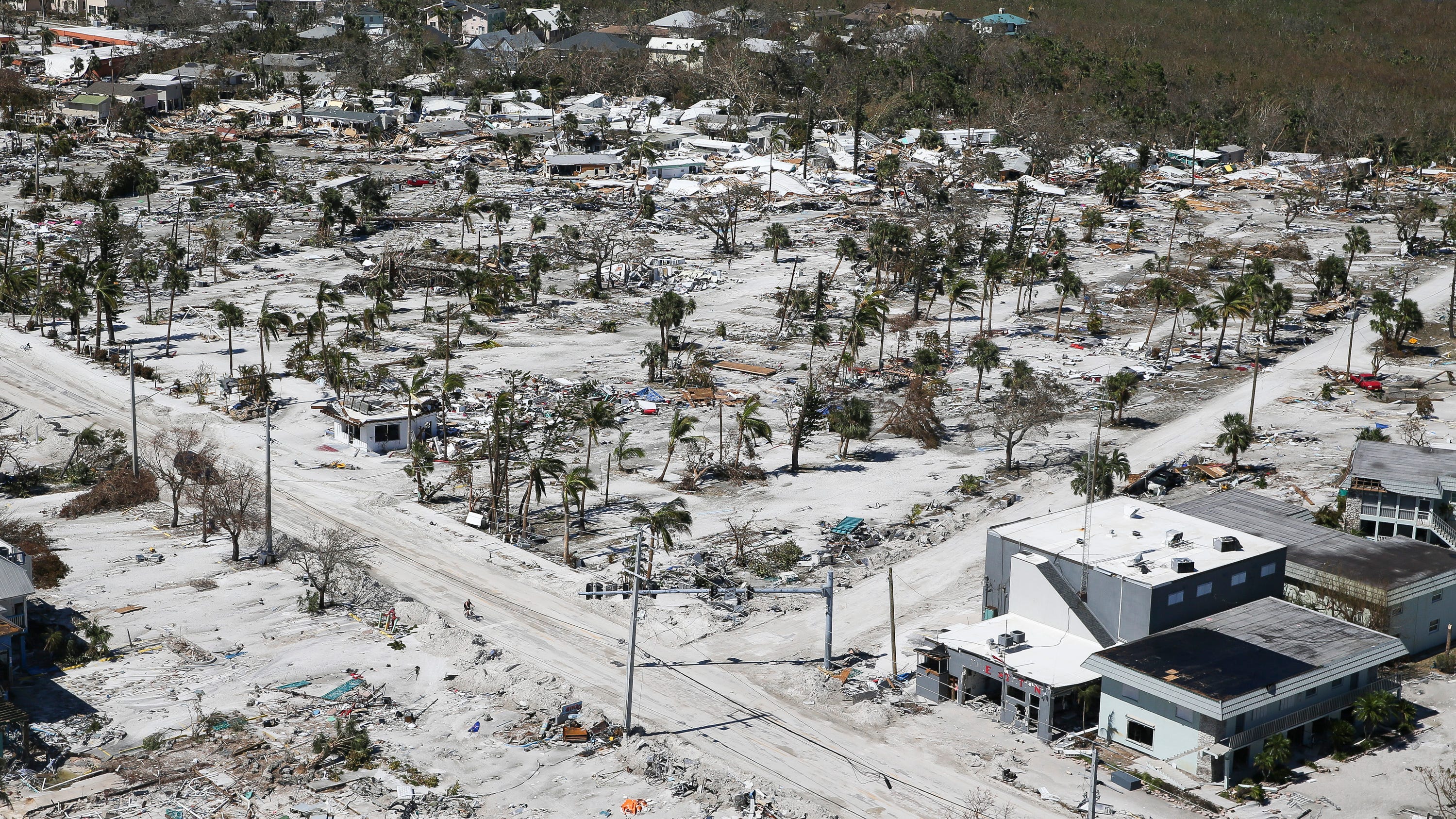 Aerial video shows devastation on Fort Myers Beach after Hurricane Ian