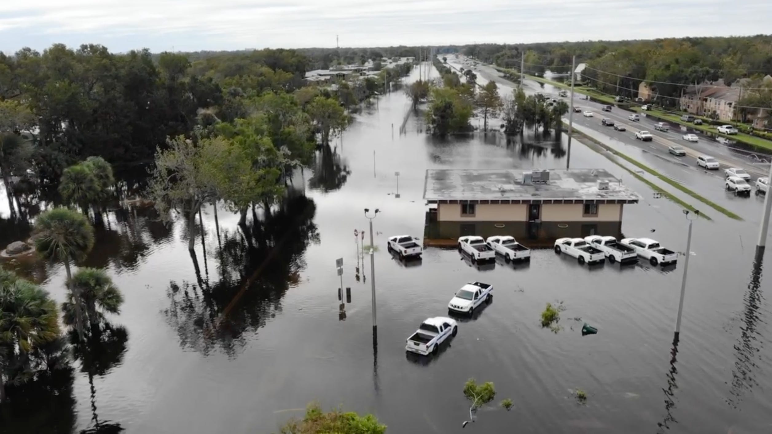 Drone footage captures flooding after posttropical cyclone Ian