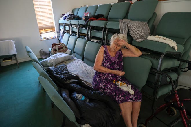 Southwest Baptist Church in Fort Myers, damaged by Hurricane Ian, held an outdoor service Sunday to offer comfort to a community reeling from the loss.