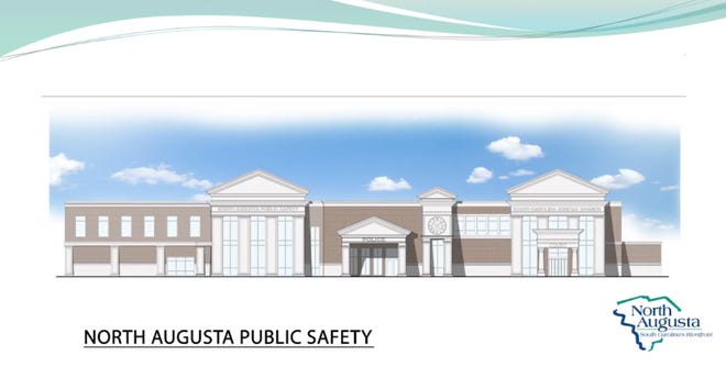 Designs for North Augusta's new public safety headquarters.