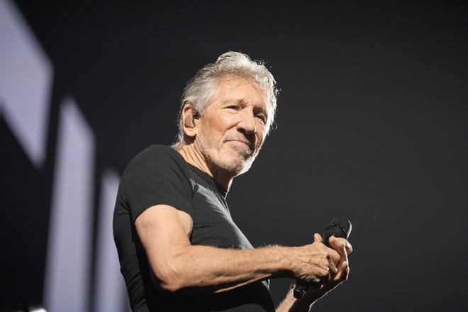 Roger Waters performs 'The Happiest Days of Our Lives' and 'Another Brick in the Wall Part 2' during his This Is Not A Drill tour at Desert Diamond Arena in Glendale on Monday, Oct. 3, 2022.