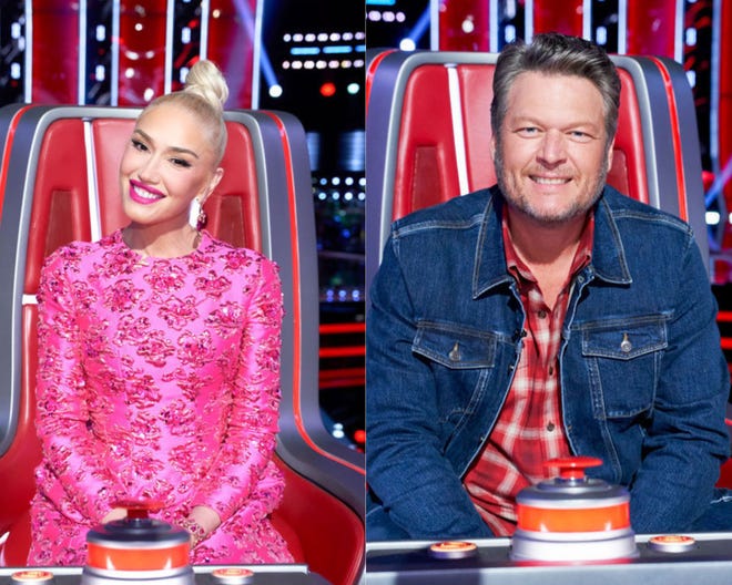 Both Gwen Stefani, left, and Blake Shelton turned around for 18-year-old singer Kique during the fifth round of blind auditions Monday night.