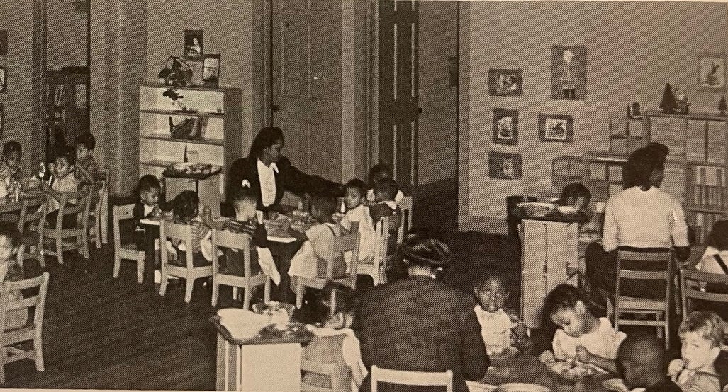 A child-care center in Willert Park Courts, circa 1944, as seen in 
"Ten-year review of the activities of the Buffalo Municipal Housing Authority."