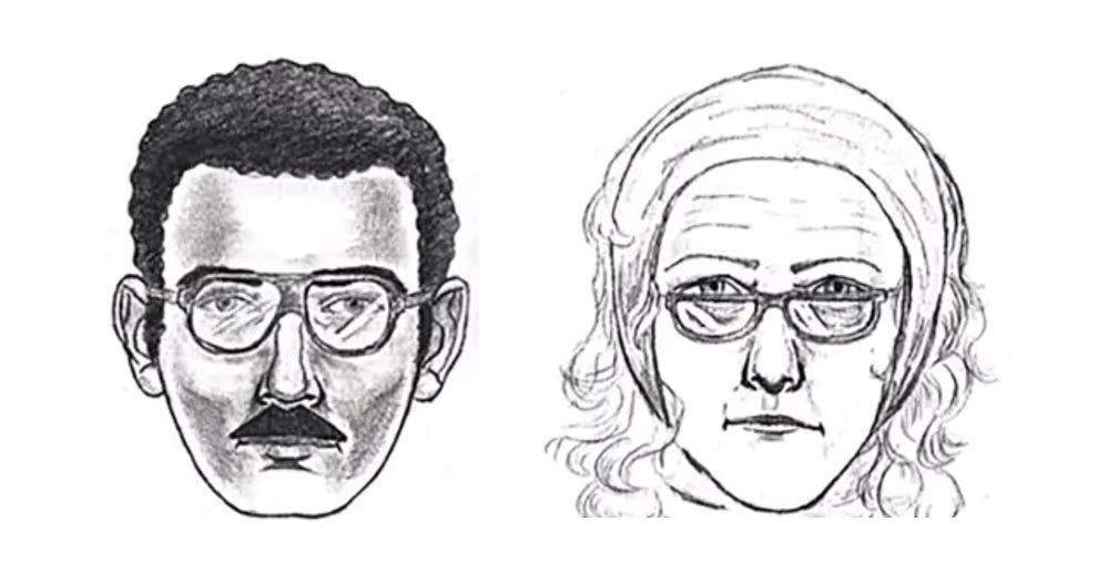 The composite sketch released by law enforcement after the de Kooning painting was stolen in 1985.