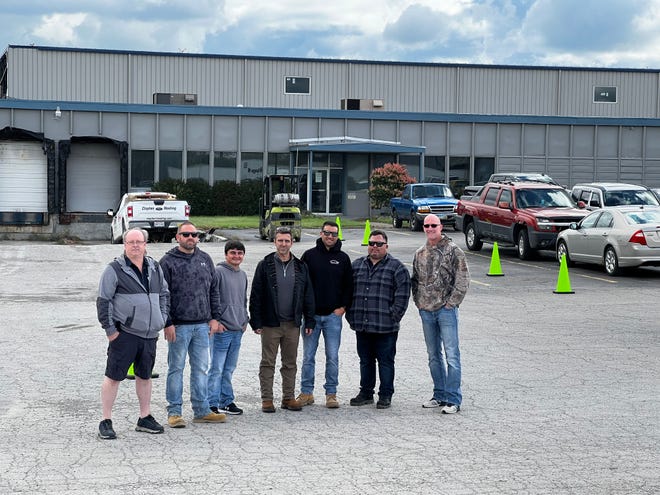 The crew that took part in the recent Envelope 1 expansion project in Columbiana County included Charlie McGrath, Envelope 1; Ryan Patterson, C. Tucker Cope & Associates; Travis Pidgeon, Envelope 1; Tucker Cope, P.E., C. Tucker Cope & Associates; Andy Hippley, C. Tucker Cope & Associates; Tom Nock, P.E., Engineering Direct; and Daryl Lee.