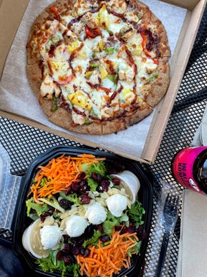 BAM! Healthy Cuisine has a menu full of healthy eats, including the goat cheese and almond salad and BBQ chicken pizza.