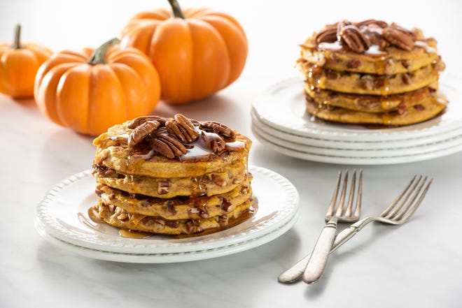 Pumpkin Pecan Pancakes made from a Made in Oklahoma Coalition recipe.