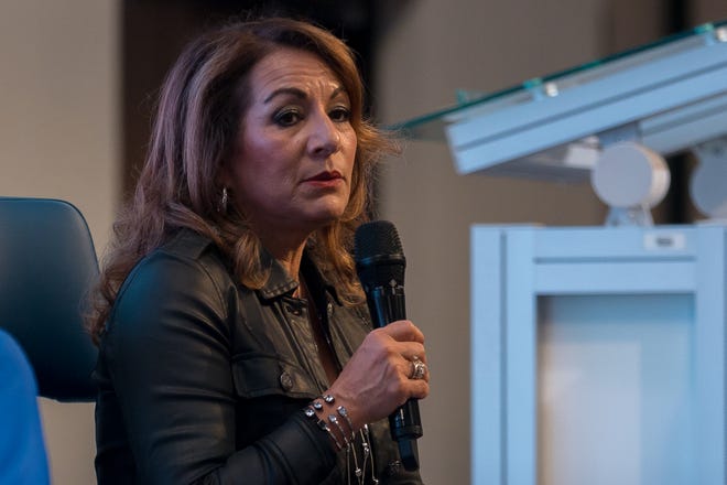 EPISD Superintendent Diana Sayavedra speaks at the State of Education Address presentation for El Paso school districts on Oct. 6 at Starlight Event Center in El Paso.