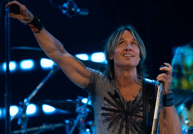 Keith Urban performs at Bridgestone Arena for his musical tour "The Speed of Now" in Nashville, Tenn., Friday, Oct. 7, 2022.