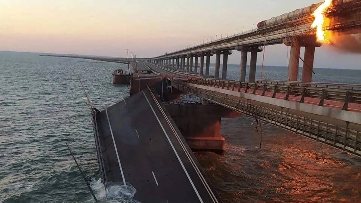 Russia says truck bomb damages key bridge to Crimea Russia says truck bomb damages key bridge to Crimea