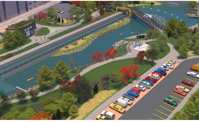 A rendering shows what the campus of the FishPass project will look like if all legal issues are settled and the project moves forward with construction.