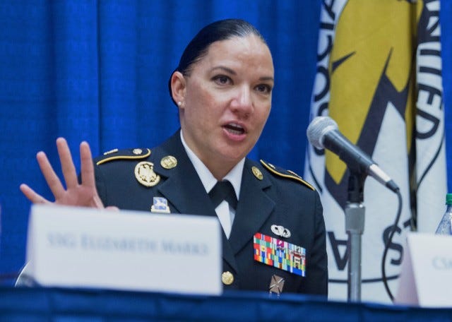 Command Sgt. Maj. Julie Guerra has previously served at Fort Bragg and is now at the Pentagon. According to Army data, there are 70 Hispanic female senior enlisted advisors Army-wide.