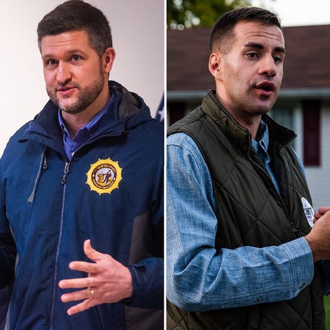 From left, Rep. Pat Ryan and Assemblyman Colin Sch