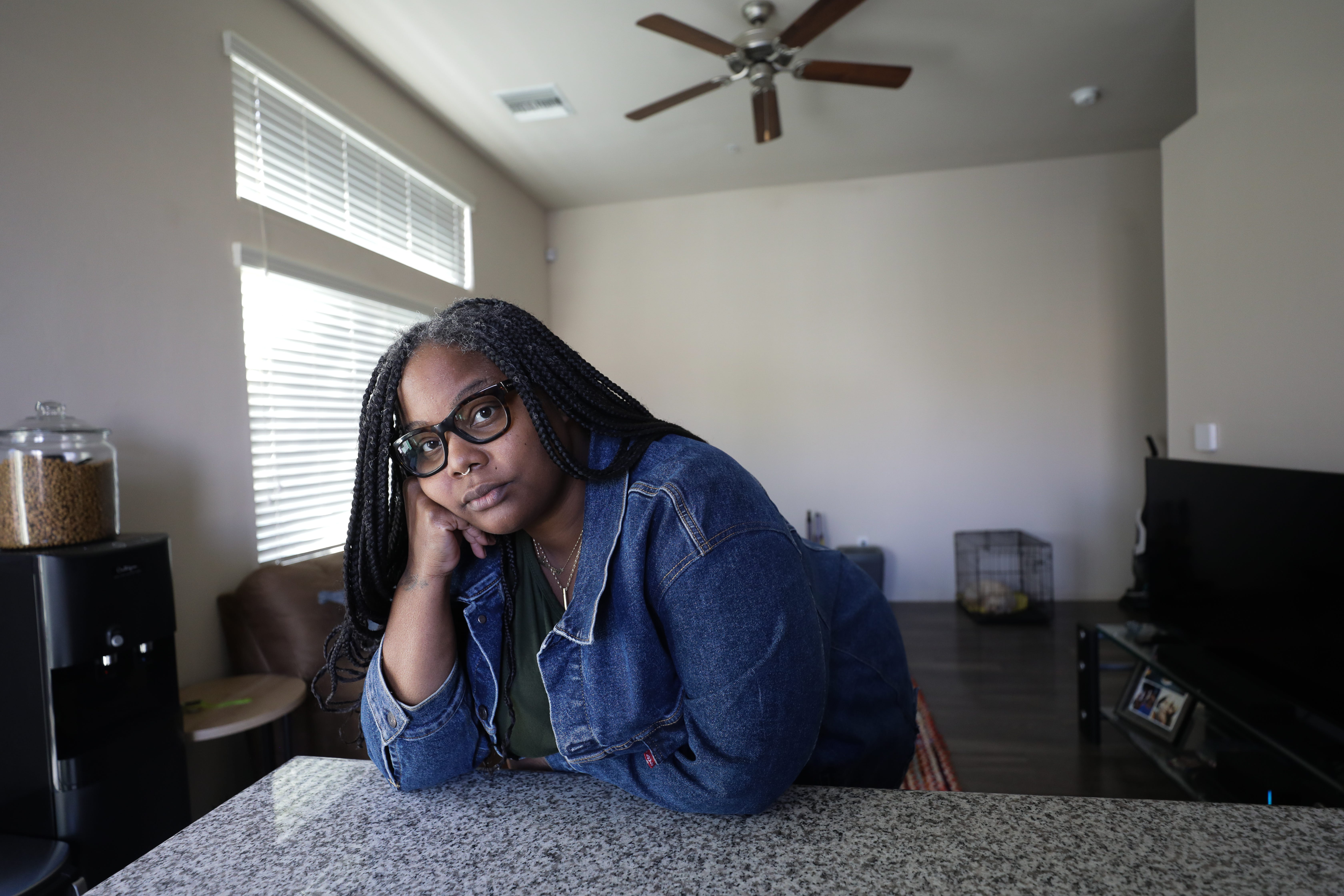 Shacoma Wilton-Waddell in her Tucson, Ariz. apartment.