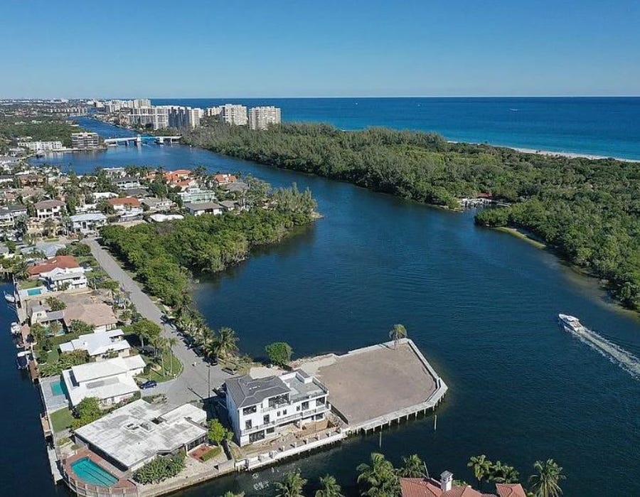 Developer William Swaim is selling about 4 acres of land, included portions that are underwater, for $43 to $46 million depending on whether he fills it in and builds a seawall. He said this is the last and largest undeveloped direct Intracoastal property to come on the market in Boca Raton in 30 years.