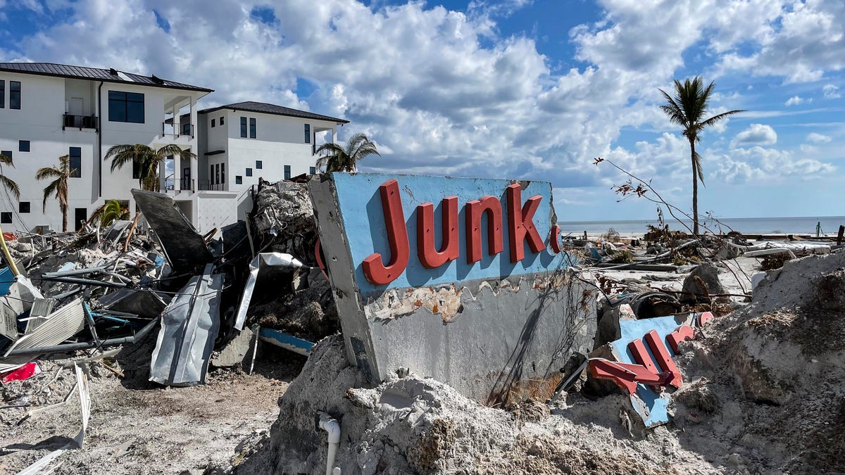 Fort Myers Beach two weeks after Hurricane Ian