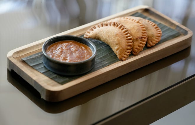 Ossobuco empanadas from Fyr Short North, the restaurant and bar inside the second tower of the Hilton Columbus Downtown on North High Street.
