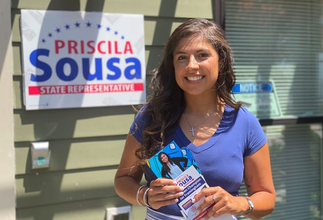 A brasileira Priscila Souza, democrata vencedora no 6º distrito de Middlesex, Massachusetts, para a vaga de representante estadual.