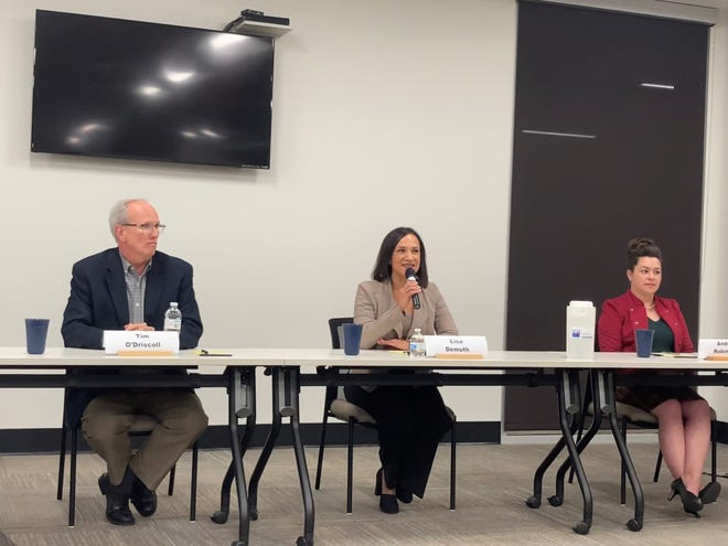 13th District Rep. Lisa Demuth, R-Cold Springs, speaking at the Candidate Forum at the Sartell Community Center on October 12, 2022.