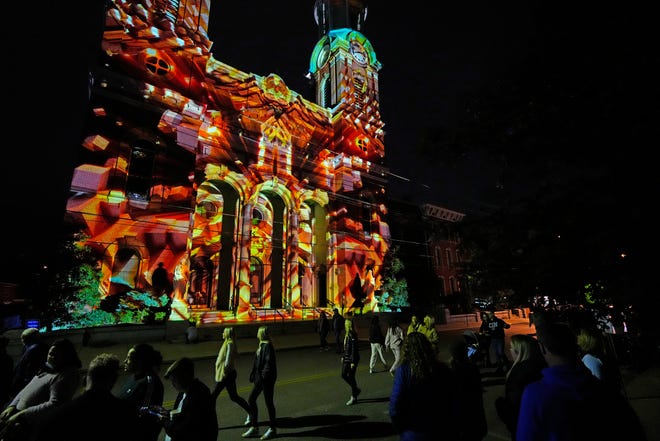 “In the Middle - Mother of God Church” by Antaless Visual Design during Blink Cincinnati on October 13. The 2022 version of the festival received mixed reviews on social media.