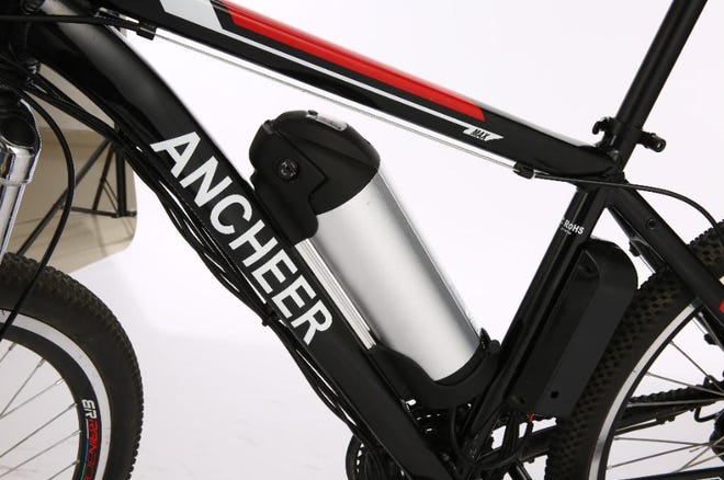 The battery on the recalled Ancheer e-bike.